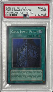 Yu-Gi-Oh! 1st Ed PSA 9 MT 'Clock Tower Prison' EOJ-EN048 ~SUPER RARE~ - Picture 1 of 3