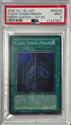 Yu-Gi-Oh! 1st Ed PSA 9 MT 'Clock Tower Prison' EOJ-EN048 ~SUPER RARE~ - Image 1 of 3