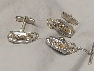 Teléfono con marcación giratoria de colección estilo princesa? Juego de gemelos con clip de corbata Estate Find ¡Sin precio base! Foto 1 de 4