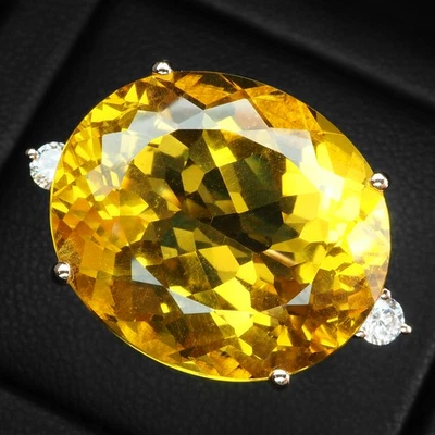 Anillos brillantes de oro rosa de plata de ley 925 ovalados de citrino de oro amarillo dorado de 21,45 quilates Foto 1 de 4