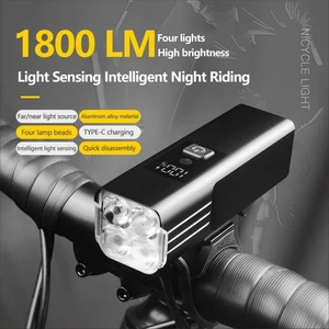 1800 Lumen Fahrradscheinwerfer, intelligentes Dimmen mit Digitalanzeige, 5 Modi - Bild 1 von 10