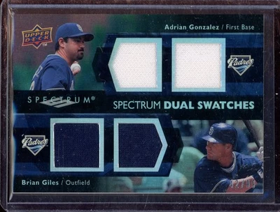 2008 Upper Deck Spectrum Dual Swatches Adrian Gonzalez Brian Giles Jsy (42/99) - Imagem 1 de 2