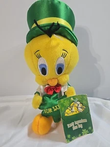 WARNER BROS. EXCLUSIVE TWEETY BIRD LEPRECHAUN BEAN BAG PLUSH 2000 LOONEY TUNES - Picture 1 of 2