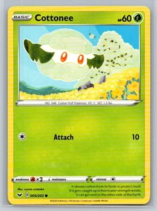 Cottonee #005/202 SWSH01: Sword & Shield Base Set Common - Pokemon Cards G10 - Picture 1 of 2