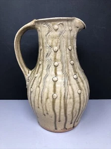 Jim Malone @ Ainstable Pottery Stoneware jug applied And Combed Decor 28cm #2381 - Picture 1 of 12