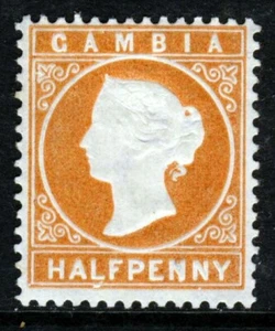 GAMBIA Queen Victoria 1880-81 ½d. Orange Wmk Crown CC Upright SG 10B MINT - Picture 1 of 2