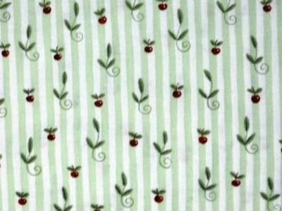 21" Long Remnant JUST DESSERTS Stripe Green Main Quilt Fabric Clothworks - Image 1 of 2