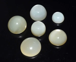 6 Pcs Natural Silky Moontone Round Cabochon Gemstone For Jewelry 91.00 Ct - Picture 1 of 4