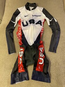 Mens USA Olympics Aero Cycling Skinsuit Speedsuit Pro Team XS Race Fit