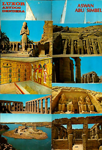ÄGYPTEN 10 POSTKARTEN GRÄUBER SCHÄTZE PHARONISCH IN LUXOR & ASSUAN INFORMATION ZURÜCK