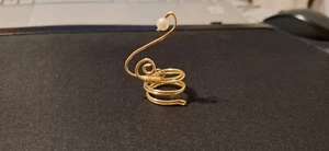 ANELLO "cigno d'oro" in filo di rame dorato - Foto 1 di 1