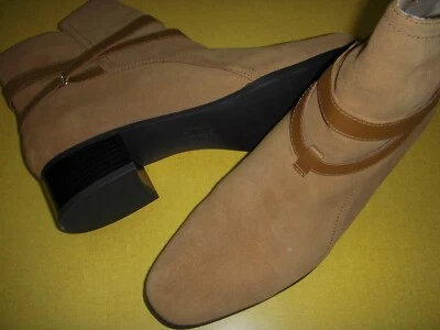 C. Wonder Taylor Suede Leather Strap Detail Ankle Boots Women's 7.5 M Tan 7.5M ~ — 第 1/4 张图片