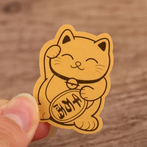 10Pcs Gold Foil Lucky Cat Mobile Phone Decoration Sticker Gold Patch Decoration - Zdjęcie 1 z 12