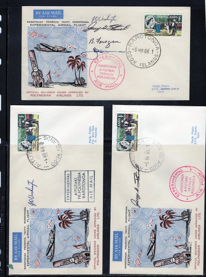 Islas Cook 3 cubiertas de vuelo experimental firmadas Foto 1 de 1