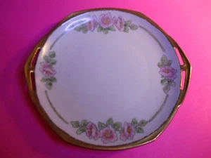 MZ ALTROHLAU CM-R CHECOSLOVAQUIA BORDE DORADO PINTADO A MANO PLATO DE POSTRE, 7,5" - Imagen 1 de 2