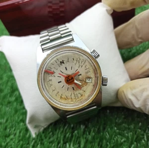 AUTHENTIC DALIL MUSLIM MECCA WATCH & COMPASS VINTAGE HANDMADE DIAL 50s Very Rare - Picture 1 of 21