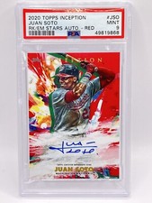2020 Topps Inception Juan Soto Red Auto /75 PSA 9 Padres Nationals