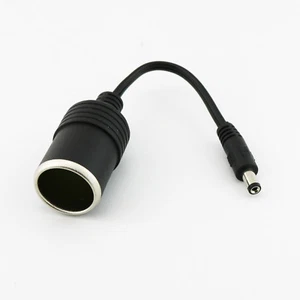 Car Battery Charger DC 5.5 x 2.1mm Male Plug To Cigarette Lighter Adapter Cable - Picture 1 of 8