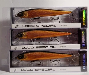 13 FISHING * LOCO SPECIAL 110 * JERKBAIT " #10 GOLDEN RETRIVER " LOT OF 3 - NEW