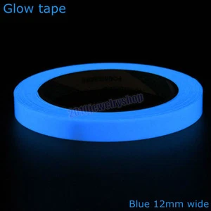 Klebstoff Farbe Blau Neon Photoluminescent 10mm X 10M Leuchtet Al Dunkeln - Bild 1 von 1