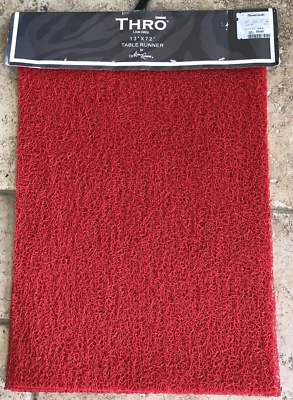 Thro by Marlo Lorenz Red Table Runner Christmas Valentine Italian-night 13"x72" - Image 1 of 4