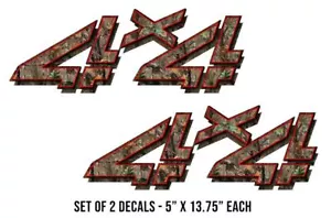 4X4 Off Road Truck Bed Side Sticker Decals 2-Piece Set 13.75" x 5" CAMO RED - Foto 1 di 2
