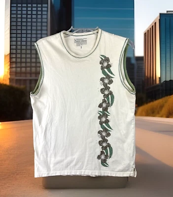 Guess For Marciano Denim Top Tee Women S Beige Shirt  California Floral Print - Image 1 of 4