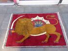 Vintage Traditional Hand Made Oriental Gabbe Wool Red Rug 144x102 Animal Lion