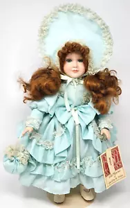 Vintage Collectible Dynasty - Missy Porcelain Doll Blue dress & Purse w/ STAND! - Picture 1 of 8