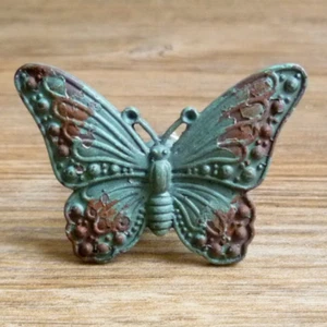 Antique Cast Iron Drawer Pulls Handle Butterfly Kitchen Cabinet Knob - Picture 1 of 5