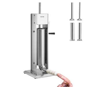 VEVOR Embutidora de Salchichas Vertical de Acero Inoxidable 7 L Manual 4 Tubos - Imagen 1 de 12