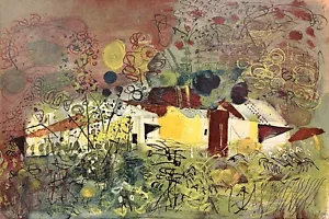 JOHN PIPER 20th c British MODERN SCREENPRINT Voillet Charente ARTIST PROOF 1960s - Picture 1 of 6