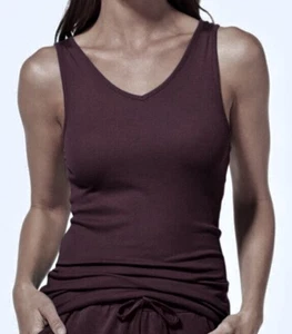 TOMMY JOHN Second Skin Lounge Winetasting Micro Rib V-Neck Tank Top Womens M L - Picture 1 of 8