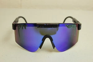 Sonnenbrille Pit Viper Herren polarisierte Gläser blau & rot gesprenkeltes Gestell - Bild 1 von 6