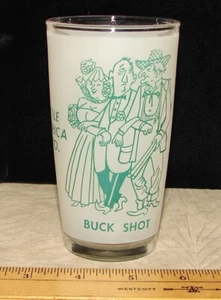 Vtg Hazel Atlas Frosted Glass Tumbler, WYOMING 'Buck Shot' Shotgun Wedding 1950s - Picture 1 of 5