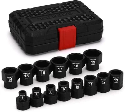 14PCS 3/8" Drive Low Profile Nano Impact Socket Set Metric, 6mm-19mm, CR-MO - Image 1 of 4