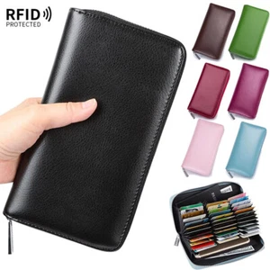 Cartera con soporte para tarjeta de crédito RFID para mujer acordeón grande cremallera estuche para tarjetas - Imagen 1 de 22