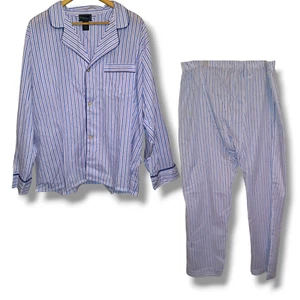 Vintage Croft & Barrow Pinstripe 2 Piece Pajama Set-Size 2X-Grandpa-Pocket- - Picture 1 of 12
