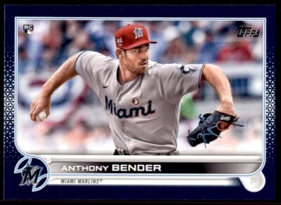 Anthony Bender 2022 Topps Series 1 Royal Blue Card #160 Miami Marlins - Image 1 of 2