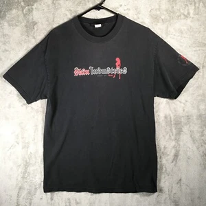 Vtg Y2K Skin Industries Graphic T-Shirt Men's XL Black Goth Grunge Skater - Picture 1 of 11