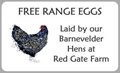 THE LITTLE LABEL COMPANY Barnevelder Hen Egg Box Labels Small Personalised Watercolour Carton Stickers