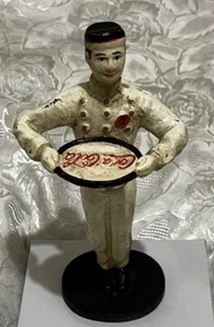 Coca Cola Cast Iron Buttler Waiter #5 Joe Figurine Door Stop Vintage Coke 1970s - Picture 1 of 20