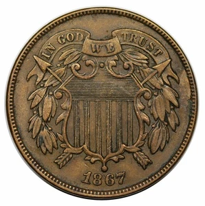 1867 2 Cent Piece - Picture 1 of 2