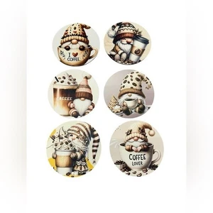 NEW set of 6 wood coasters 4 inches coffee - Picture 1 of 1