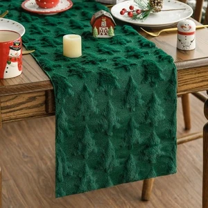 1X Mantel de Peluche 3D Árbol de Navidad Corredor de Mesa Festival Fiesta Decoración Nuevo - Imagen 1 de 9