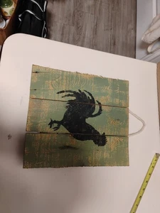 10,5"×12" Rustikaler Hahn Wandkunst Schild aus Altholz - Bild 1 von 12