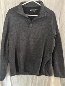Greg Norman M 1/4 Button Pullover Dark Gray And Black - Picture 1 of 3