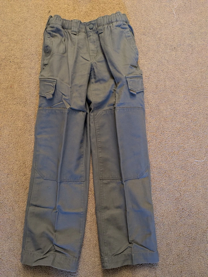 Pantalones de rodilla LANDS END NUEVOS cintura elástica gris hierro niños talla 10 nuevos sin etiquetas Foto 1 de 1