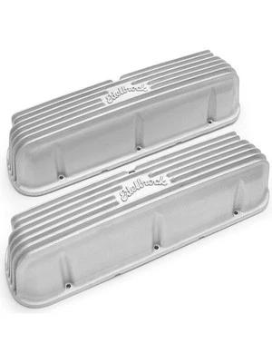 Edelbrock Valve Cover Classic Tall Edelbrock Logo Aluminum Natural Smal (41609) - Image 1 of 4