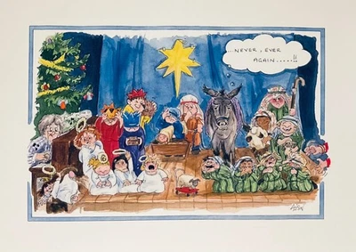 FUNNY NATIVITY ALISON’S ANIMALS CHRISTMAS CARD ~ GREETINGS ~ SINGLE~SEE DESCR - Image 1 of 2